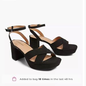 Lane Bryant Dream Cloud Platform Strappy Block Heel